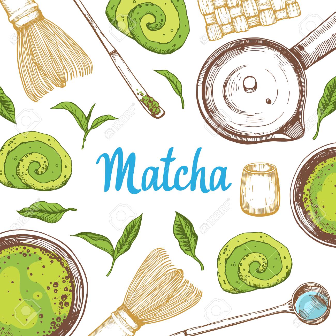 日本の民族や国家お茶会です 抹茶 ティータイムの伝統 あなたの設計の装飾的な要素 白い背景の上党シンボル ベクトル イラスト のイラスト素材 ベクタ Image