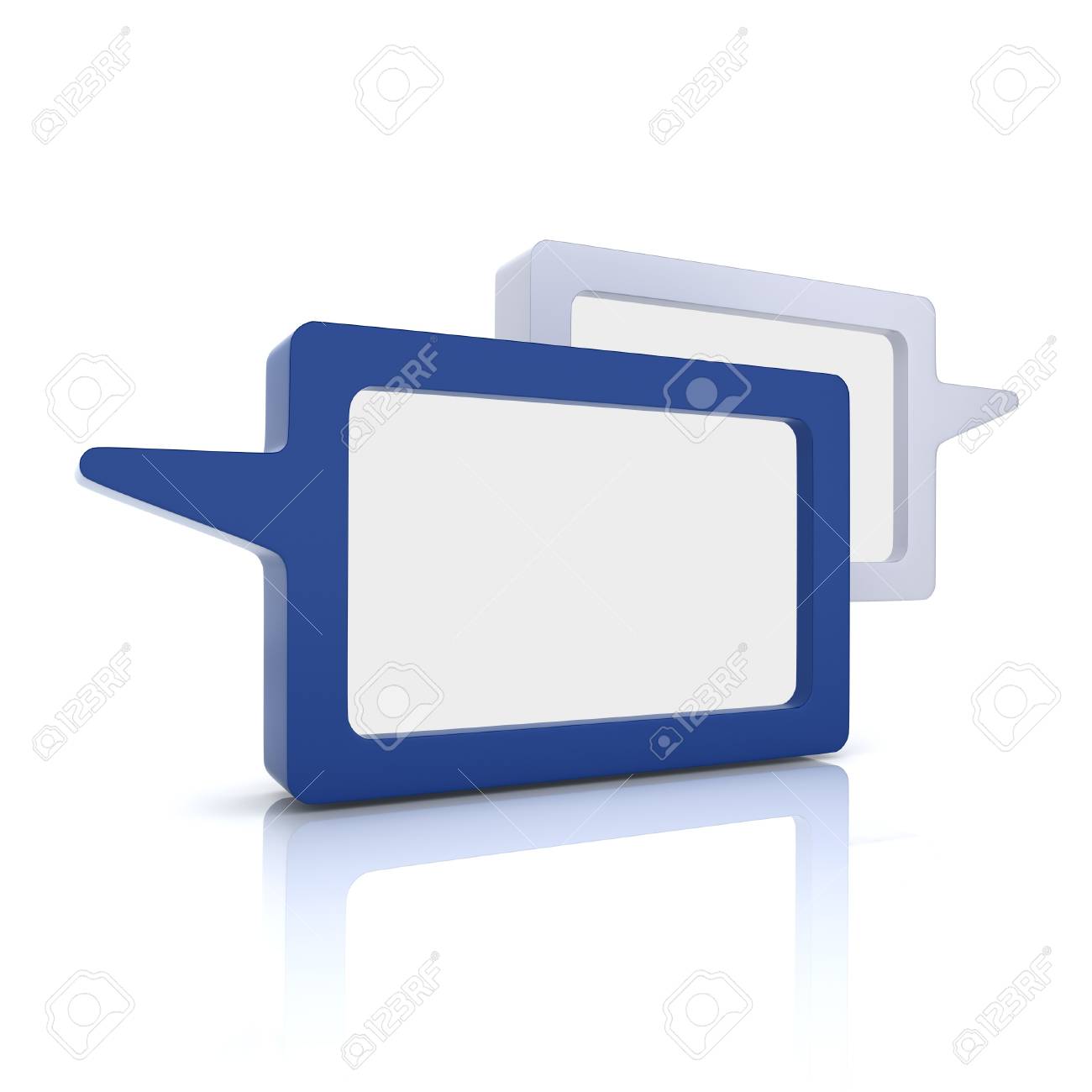 金属青いメッセージとイラスト 青のコレクション の写真素材 画像素材 Image