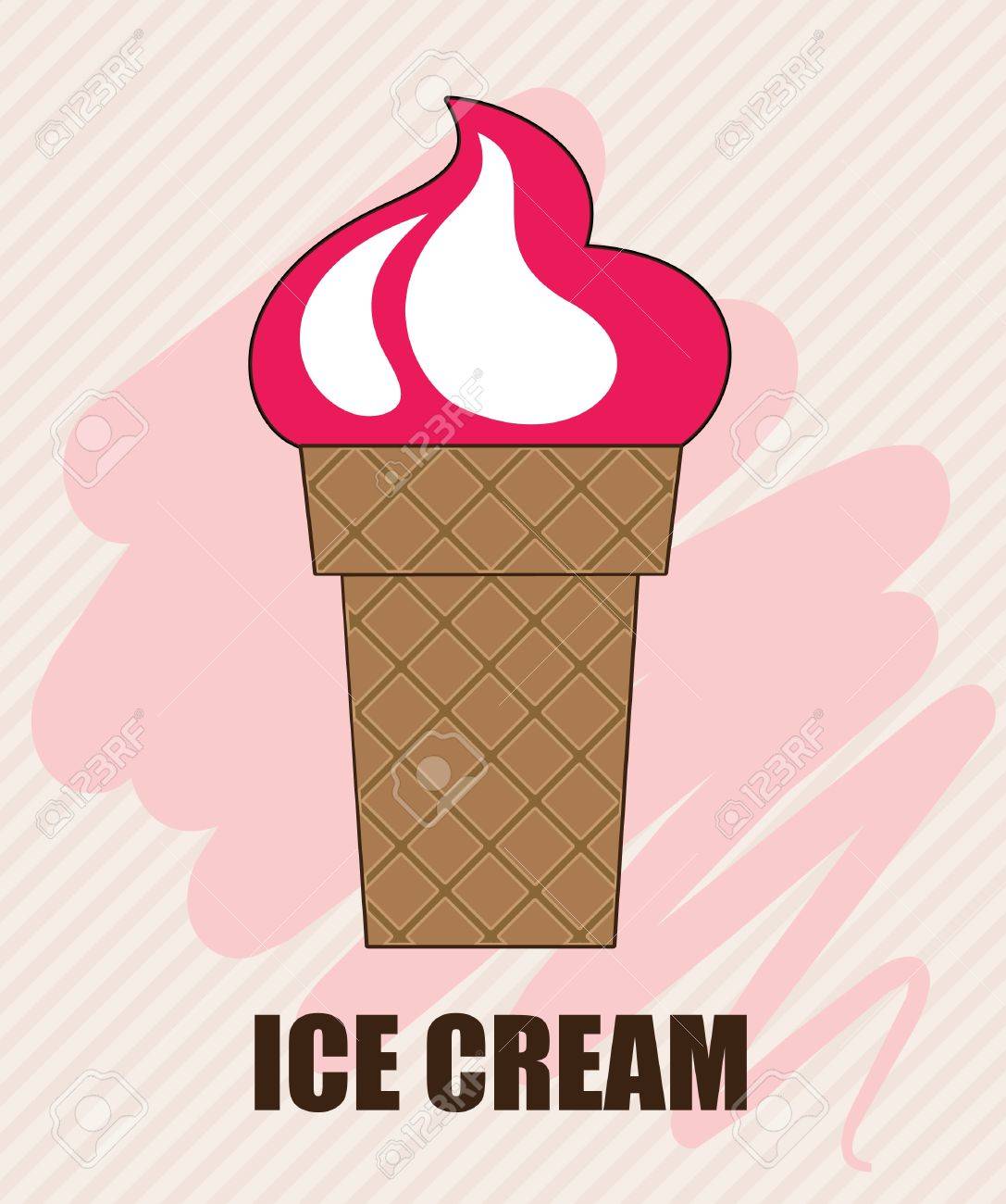 アイスクリーム ベクトル イラストかわいいグリーティング カード のイラスト素材 ベクタ Image