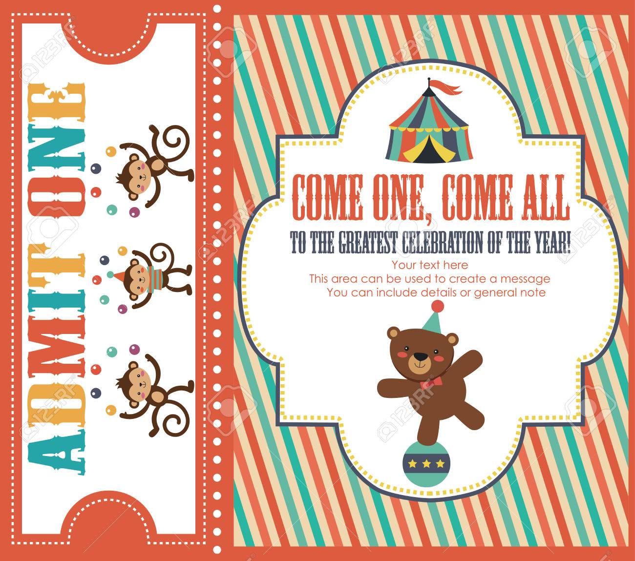 circus invitation card design vector illustration royalty free circus invitation
