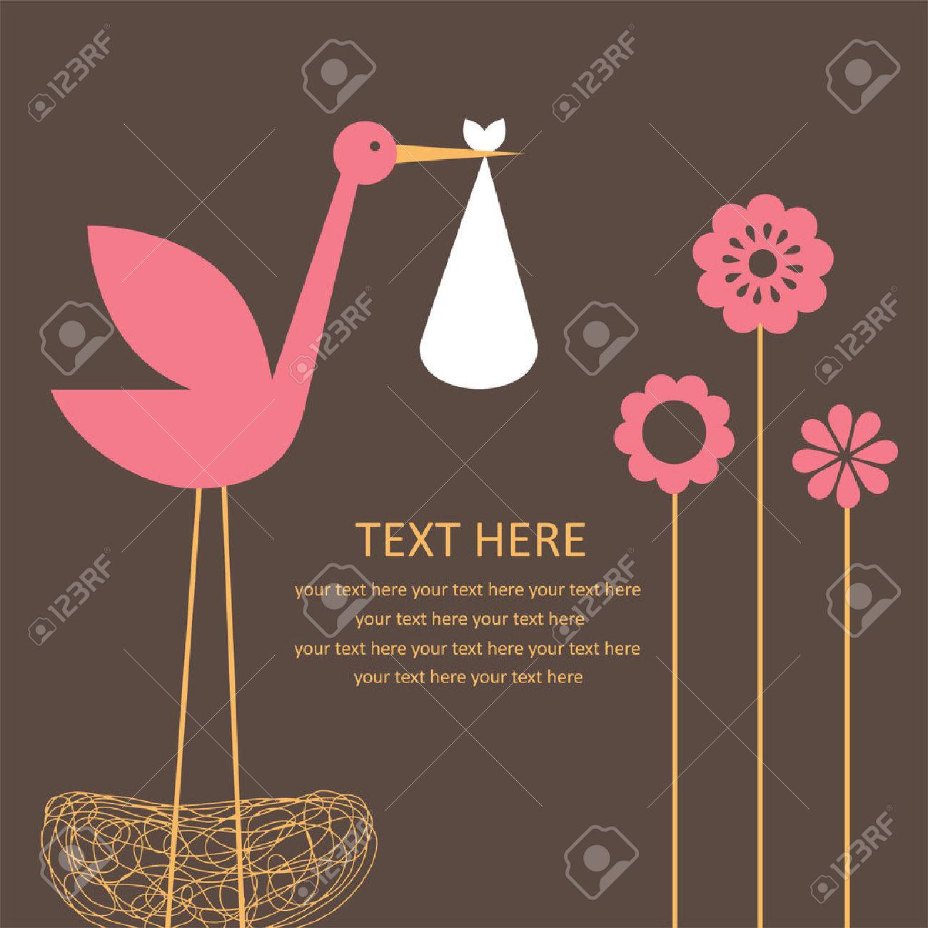 cute baby girl arrival card. - 27838554 cute baby girl arrival card. - 27838554
