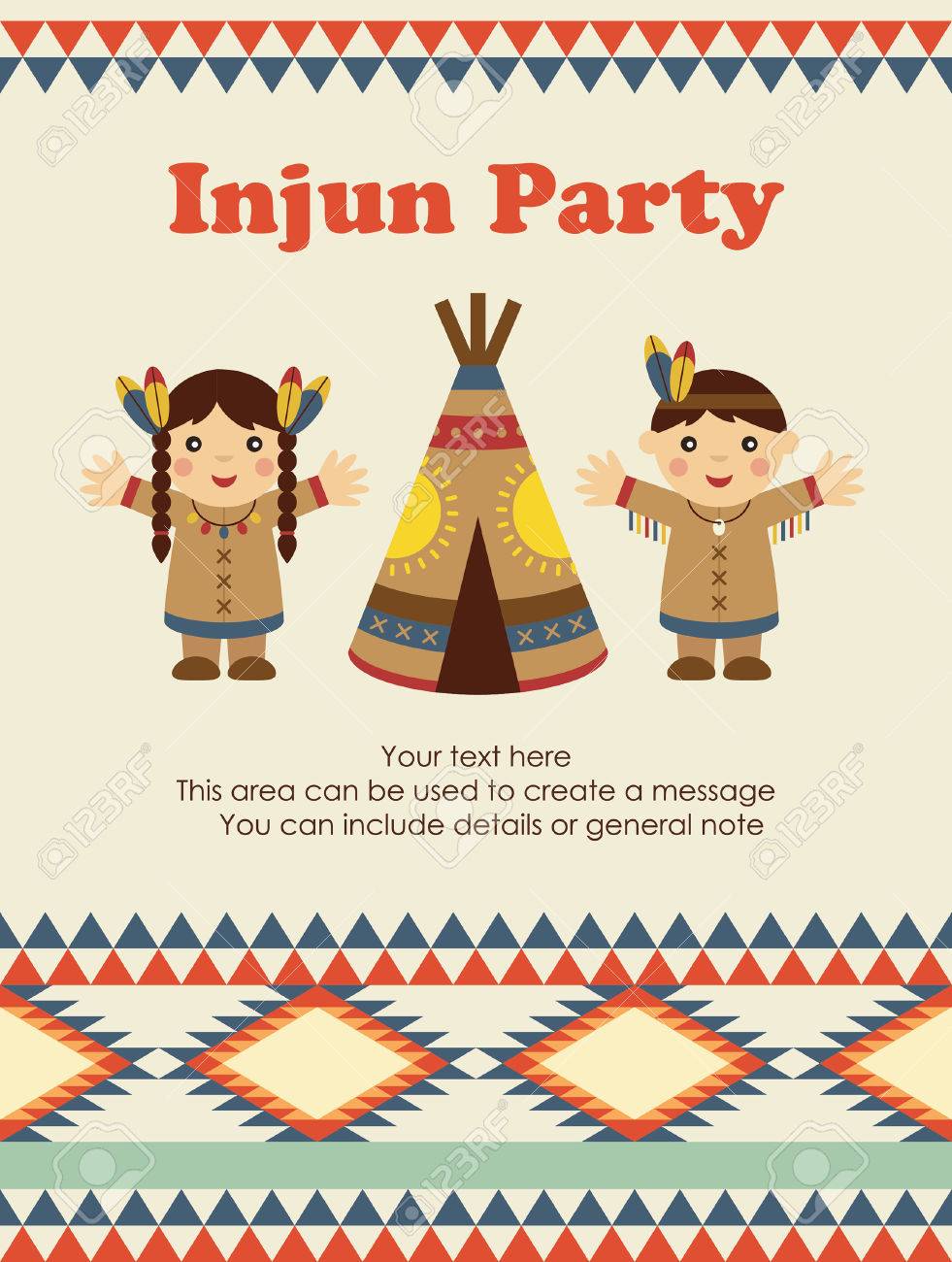 かわいいインディアン カード デザイン ベクトル図 のイラスト素材 ベクタ Image