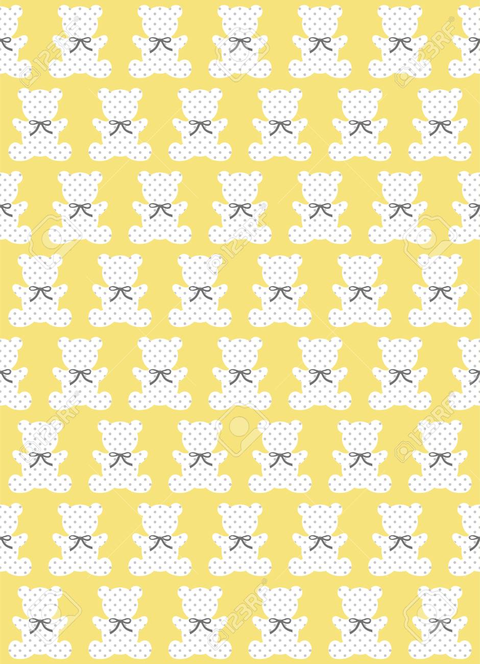 かわいい柄のクマのシームレスなパターン デザイン ベクトルの図 のイラスト素材 ベクタ Image