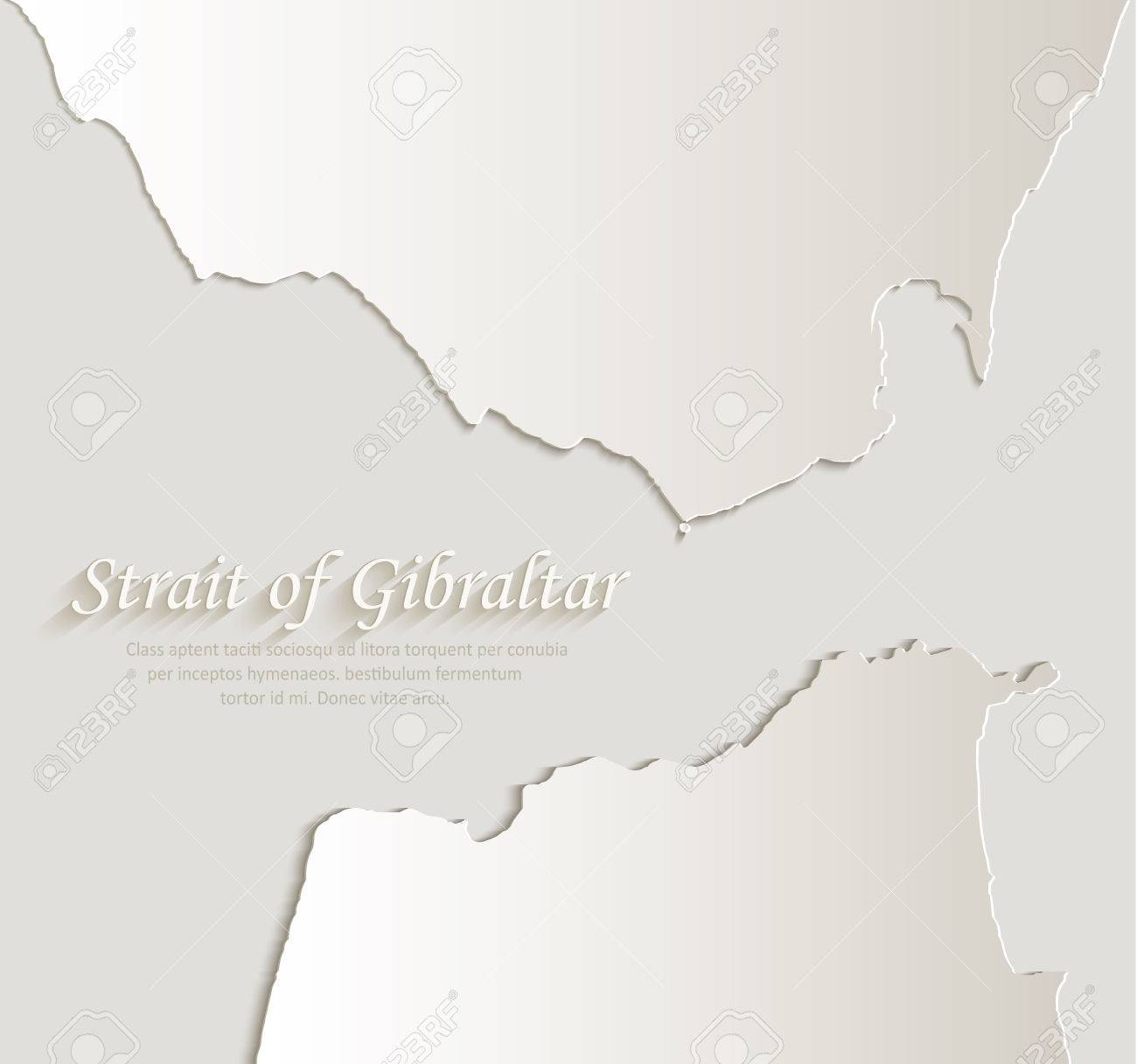 Strait Of Gibraltar Map Card Paper 3d Natural Vector Royalty Free Strait Of Gibraltar Map Card Paper 3d Natural Vector Royalty Free