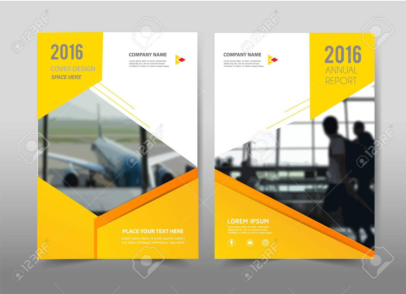 yellow design on background brochure template layout cover design
