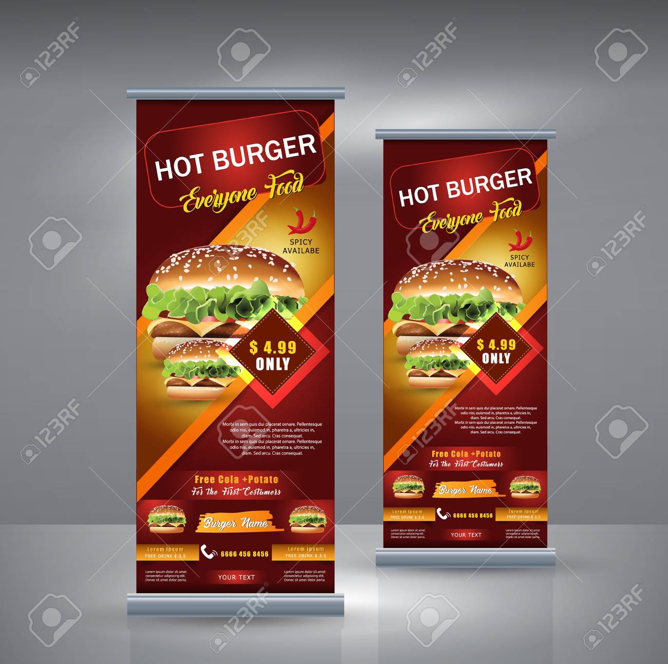 Roll Up Banner Business Design On Background.Brochure Template Pertaining To Vinyl Banner Design Templates