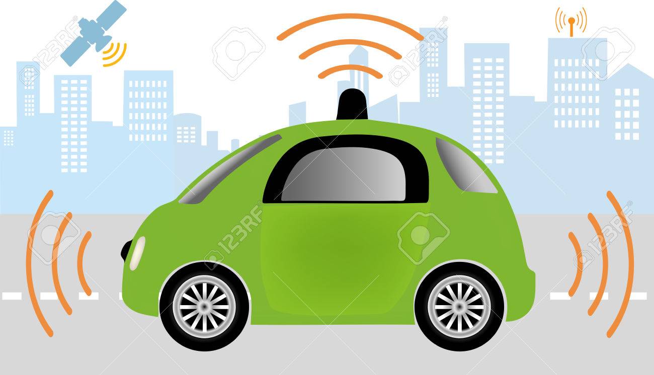 Intelligent Controlled Car Smart Navigation Automobile Sensors Use In Self Driving Cars Autonomous Self Driving Driverless Car Royalty Free Cliparts Vectors And Stock Illustration Image