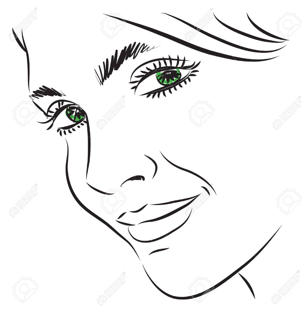 きれいな女性の顔のイラストのイラスト素材 ベクタ Image 19840906
