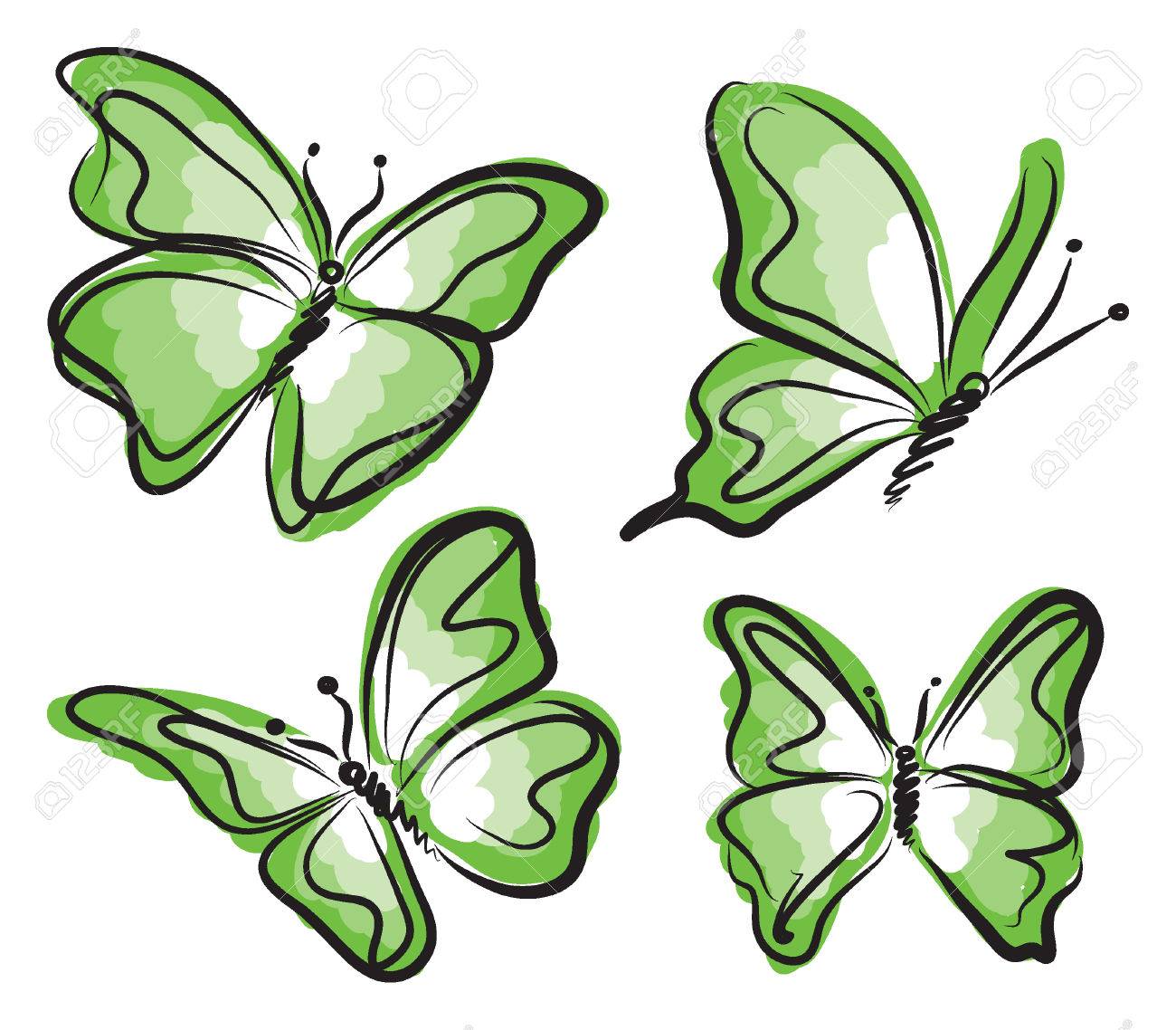 Green Butterfly Illustration Royalty Free SVG, Cliparts, Vectors, and Stock  Illustration. Image 30033161., image size:1300x1138