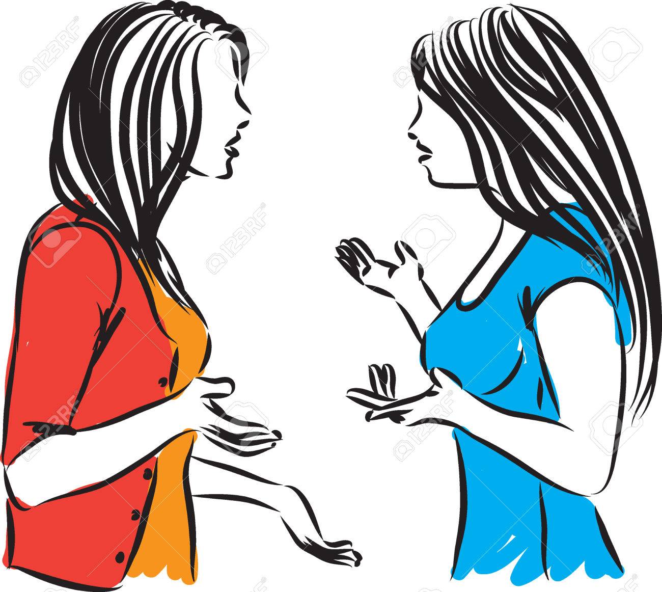 女性の主張を議論するベクトル イラストのイラスト素材 ベクタ Image