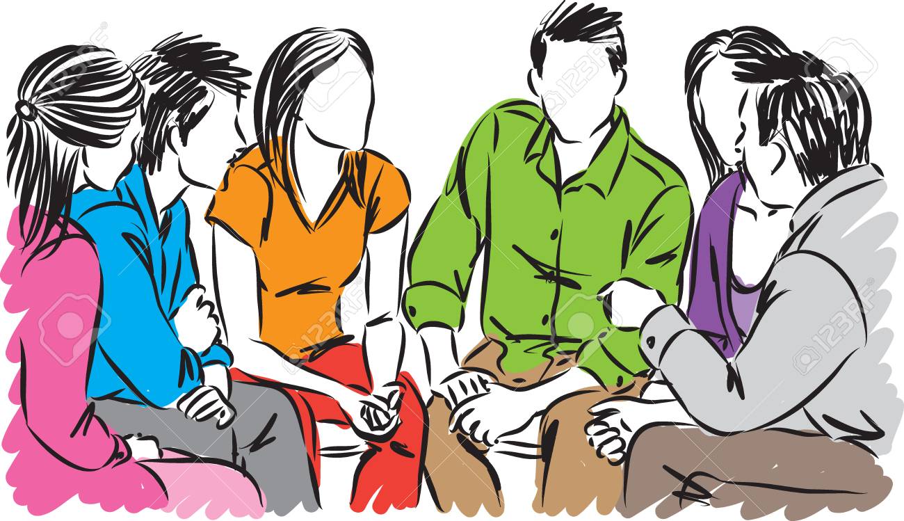 people sitting talking clipart