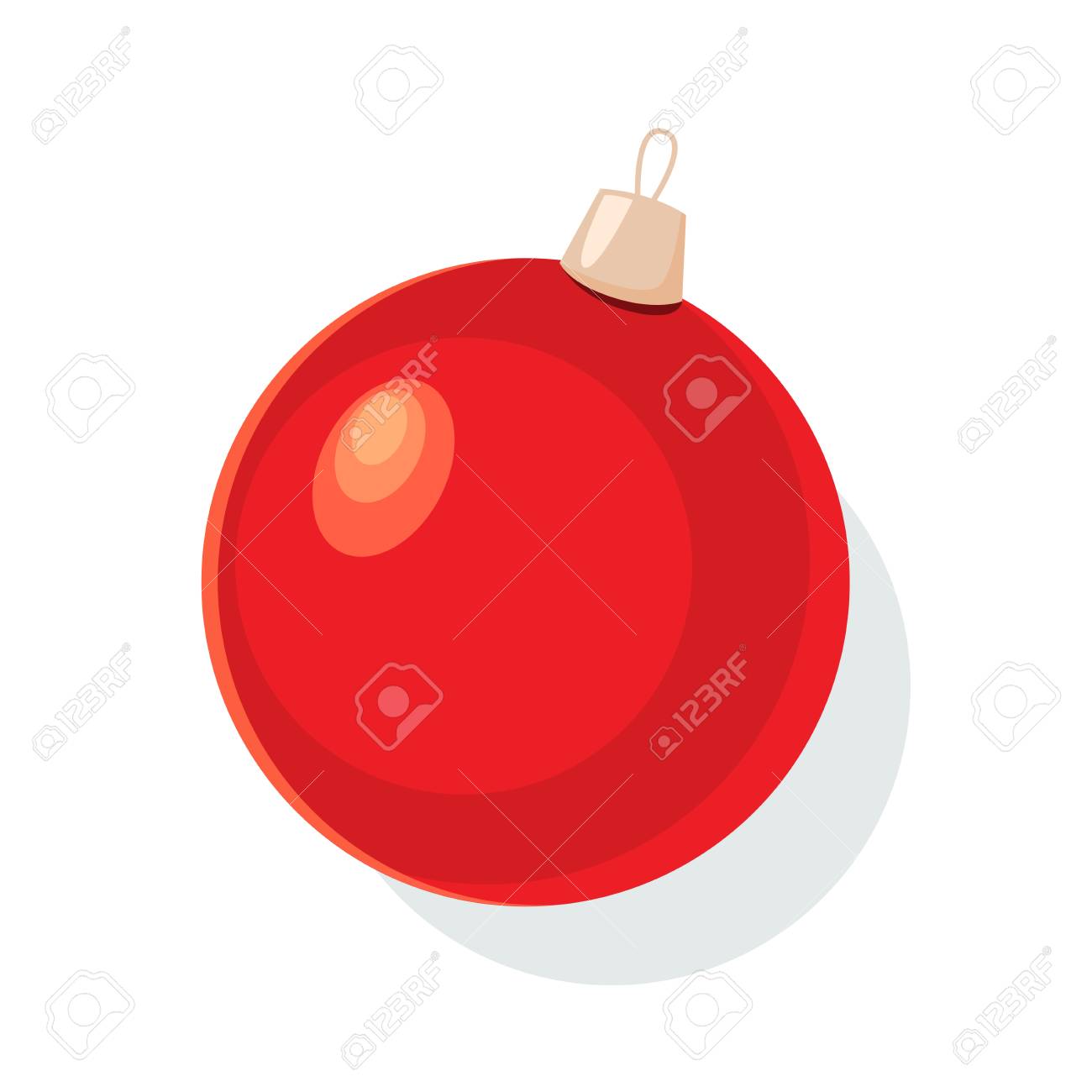 Red Christmas Ball Isolated On White Background Symbol Of Merry