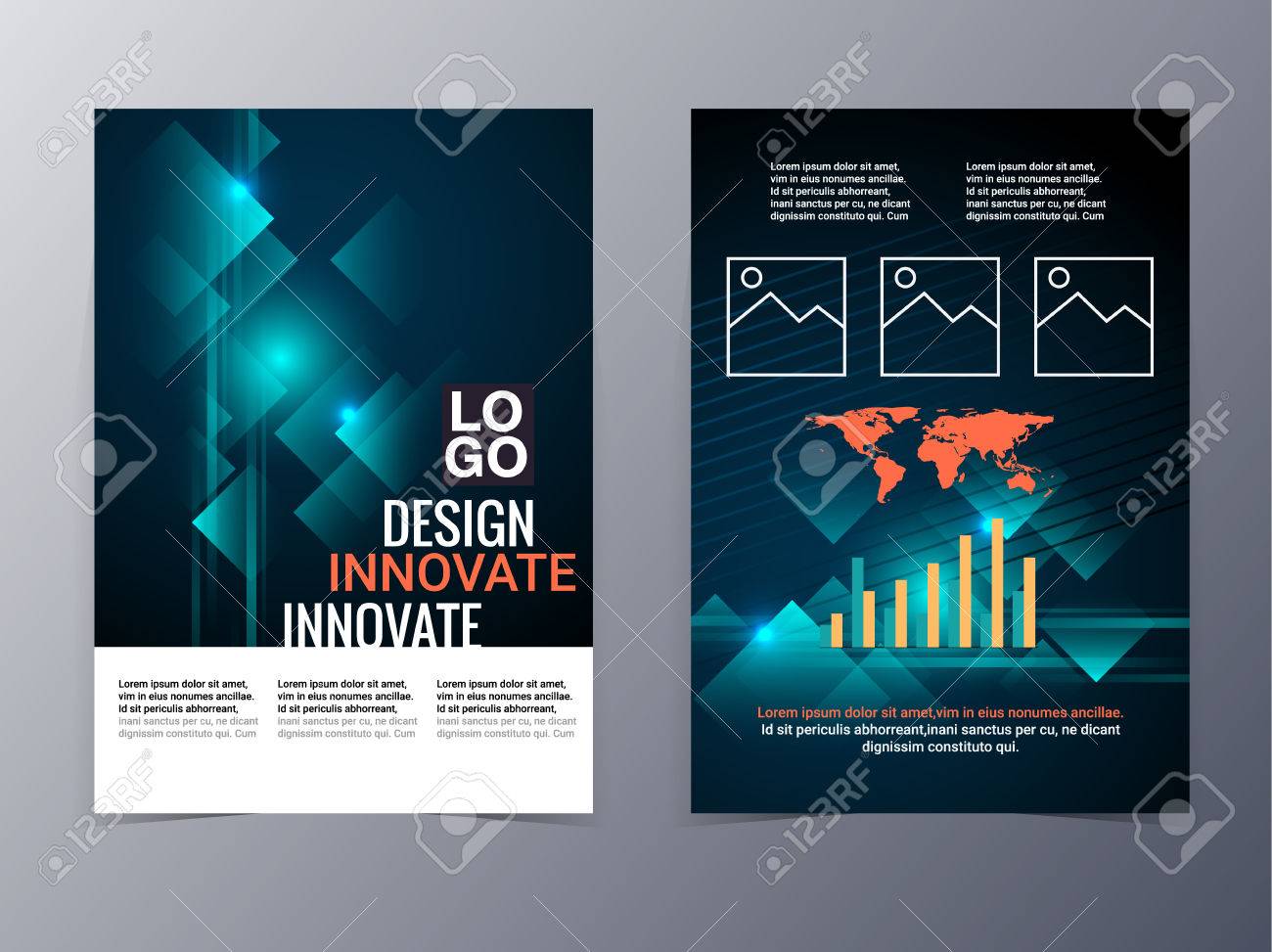 business and technology brochure design template vector tri fold tri fold design template