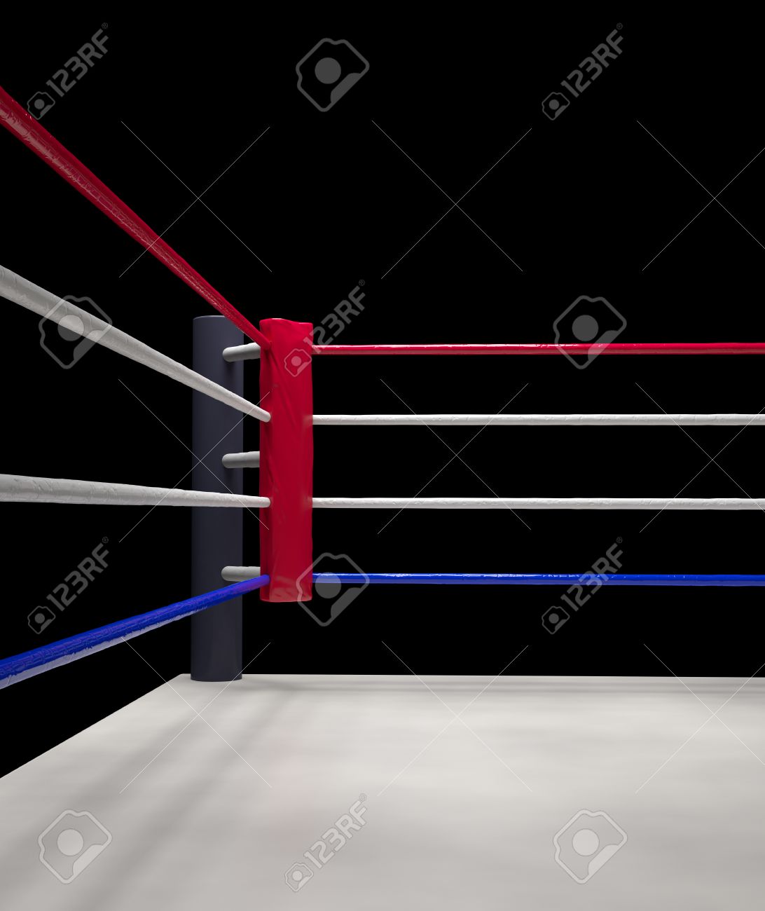 Download Close Up Of The Red Corner Boxing Ring Surrounded By Ropes Isolated Stock Photo Picture And Royalty Free Image Image 53986139