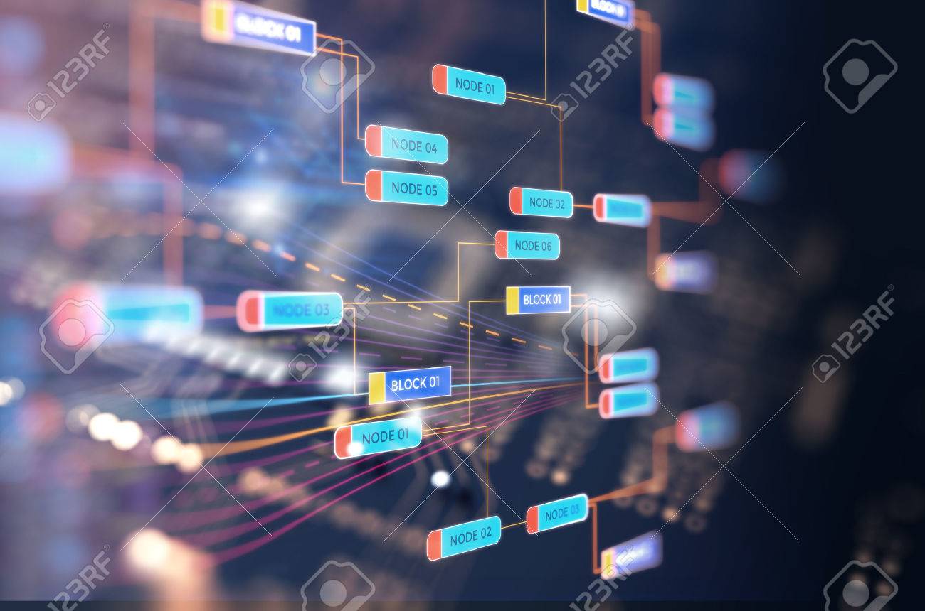 Block chain network and programming concept on technology background - 75527726 Block chain network and programming concept on technology background - 75527726