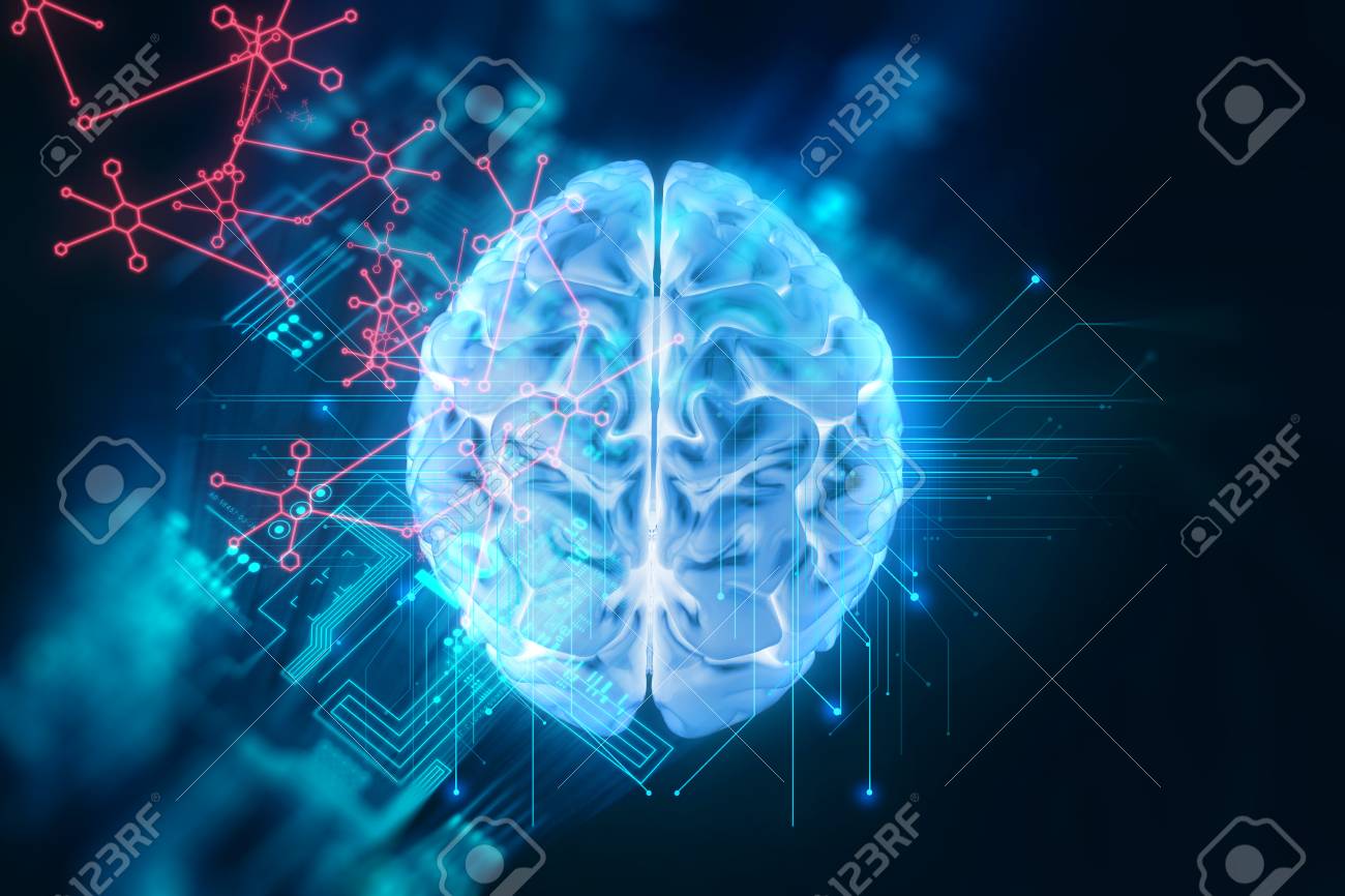 3d rendering of human brain on technology background represent artificial intelligence and cyber space concept - 76530590 3d rendering of human brain on technology background represent artificial intelligence and cyber space concept - 76530590