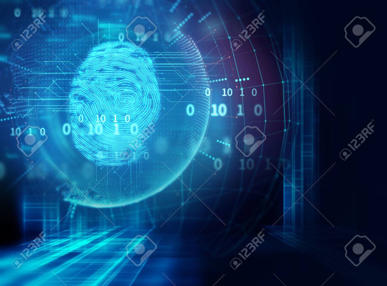 Finger print Scanning Identification System. Biometric Authorization and Business Security Concept. - 77538594 Finger print Scanning Identification System. Biometric Authorization and Business Security Concept. - 77538594