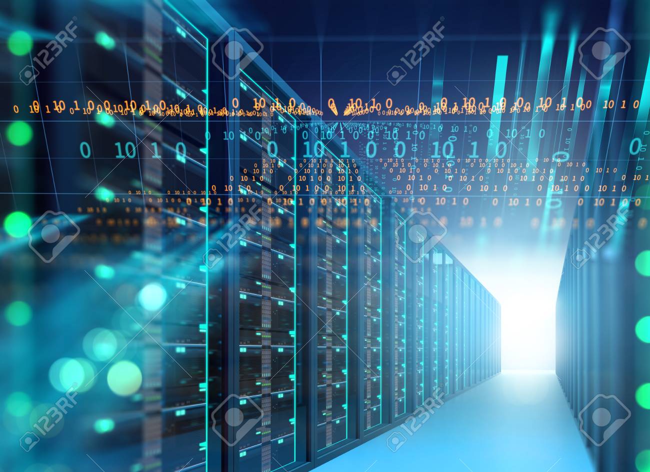 3D illustration of server room in data center full of telecommunication equipment,concept of big data storage and cloud computing technology. - 95293679 3D illustration of server room in data center full of telecommunication equipment,concept of big data storage and cloud computing technology. - 95293679