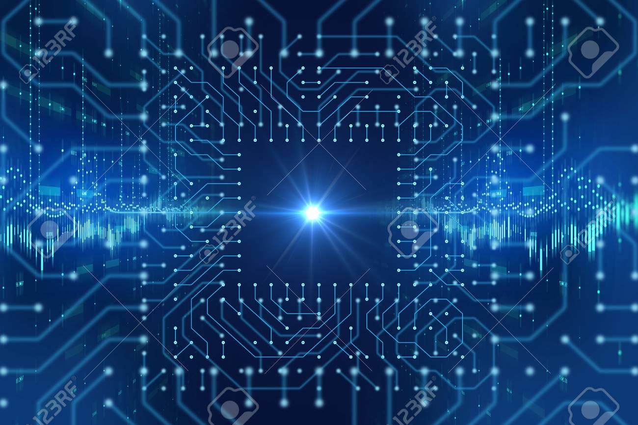 futuristic blue circuit pattern abstract background illustration blue circuit pattern