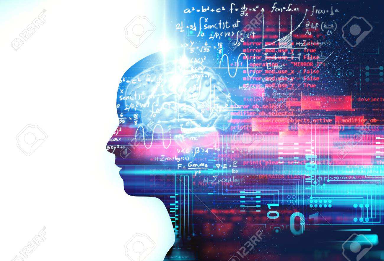 silhouette of virtual human on handwritten equations 3d illustration , represent artificial technology and creativity education. - 110689581 silhouette of virtual human on handwritten equations 3d illustration , represent artificial technology and creativity education. - 110689581