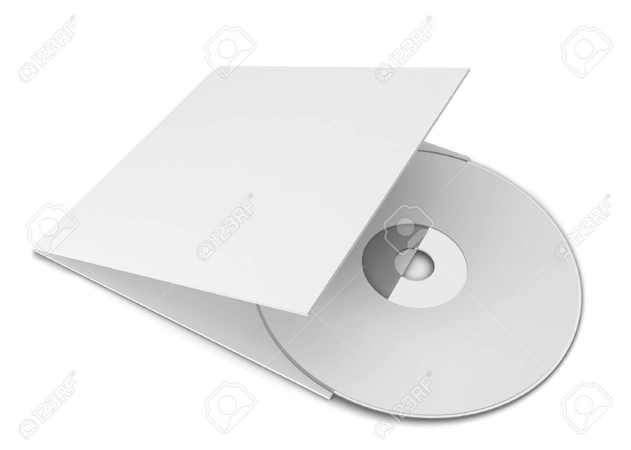 空の Cd のカバー 白い背景で隔離の 3 D 図 の写真素材 画像素材 Image