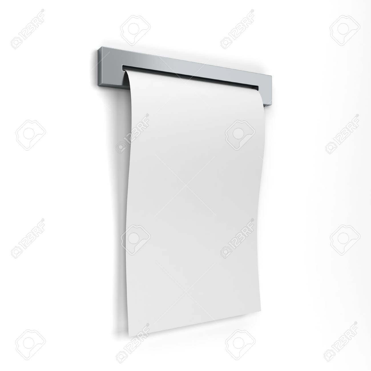 blank cash receipt 3d illustration isolated on white background