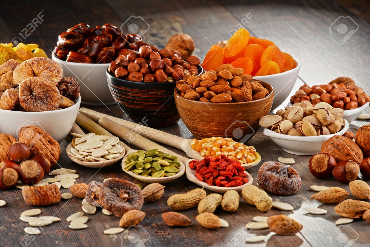 Composition with dried fruits and assorted nuts. - 54344630 Composition with dried fruits and assorted nuts. - 54344630