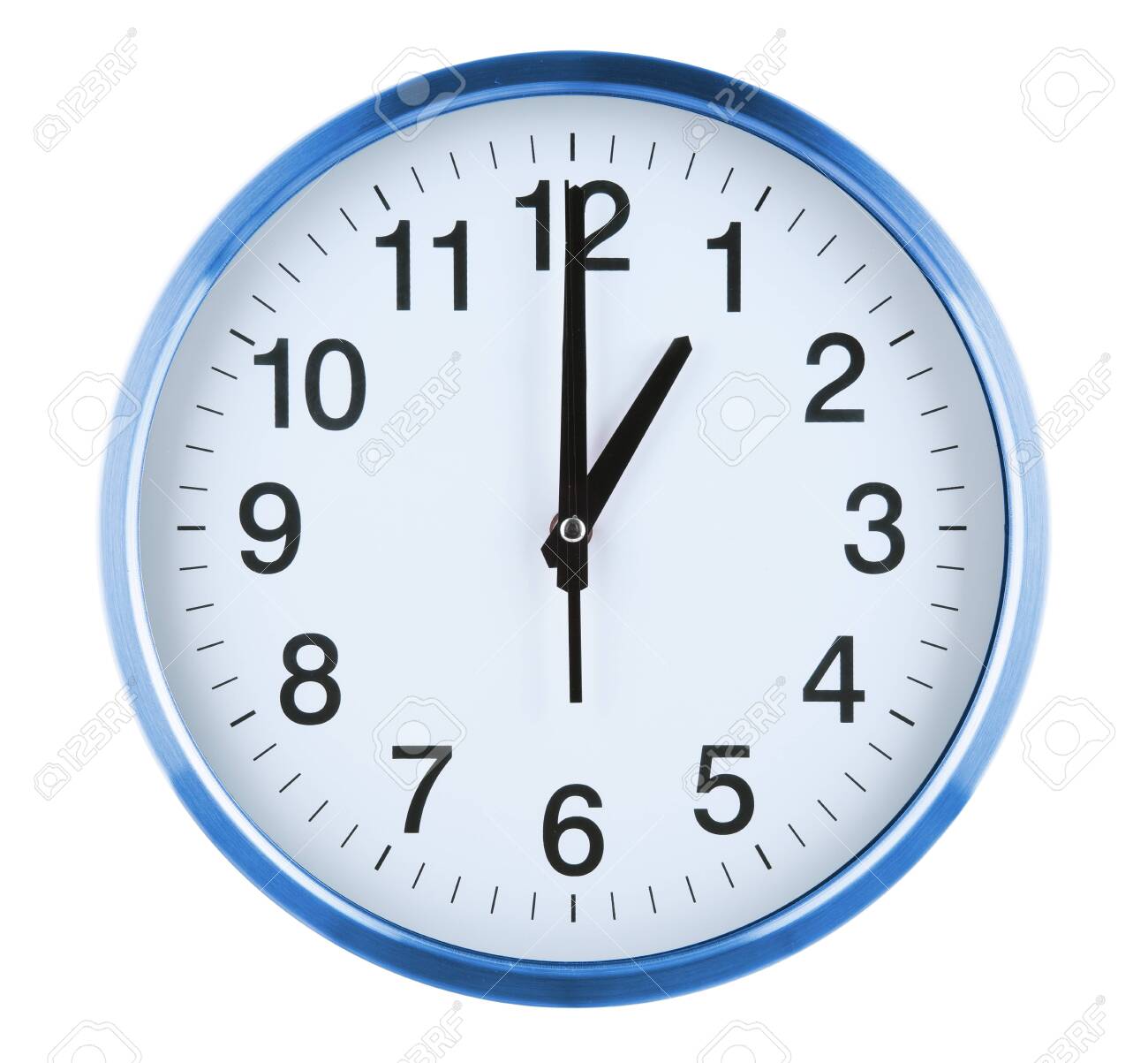 Wall Clock Isolated On White Background One Oclock Stock Photo Picture And Royalty Free Image Image