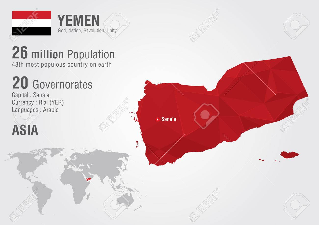 vector yemen world map with a pixel diamond texture world geography
