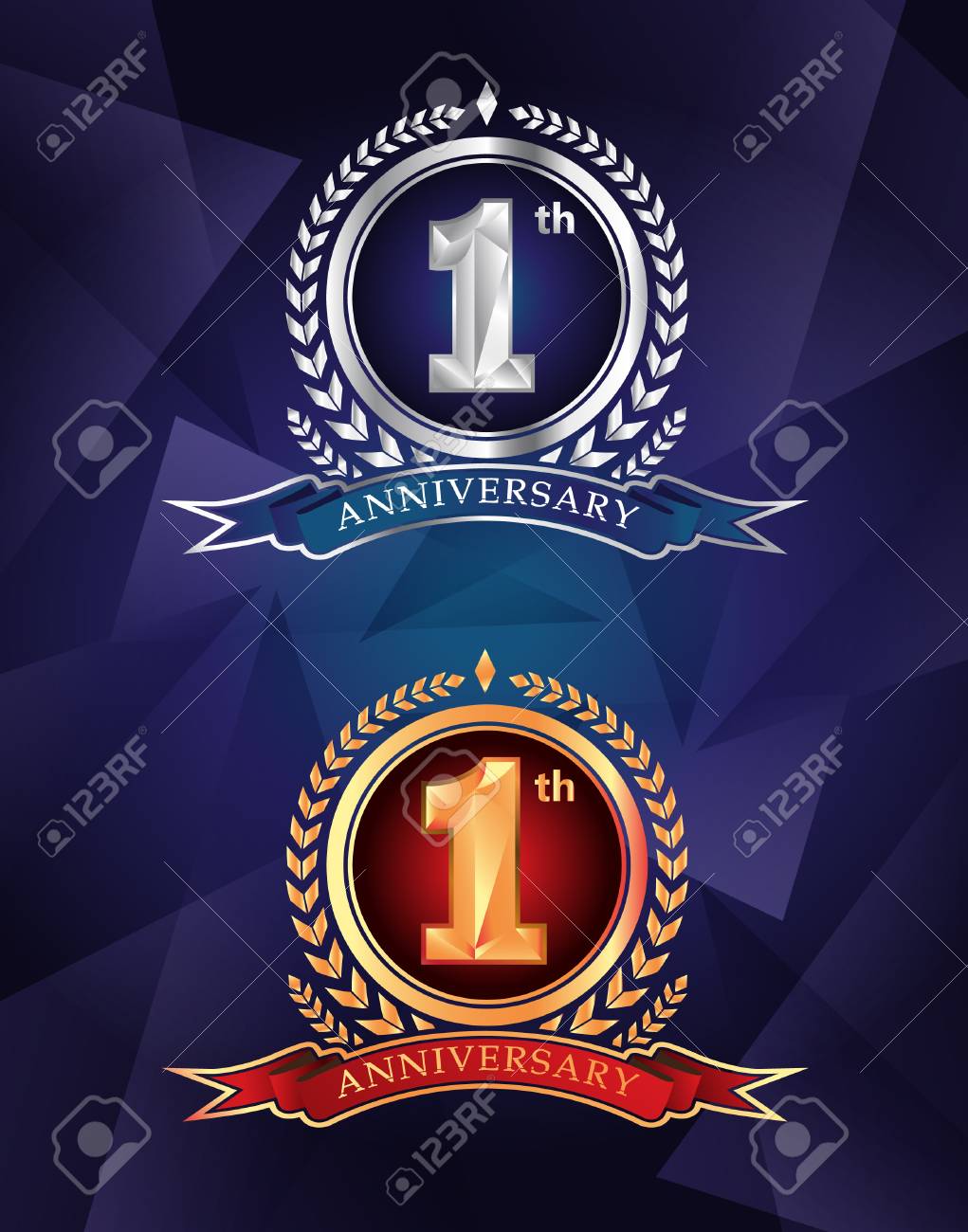 1th anniversary celebrating classic vector logo design premium