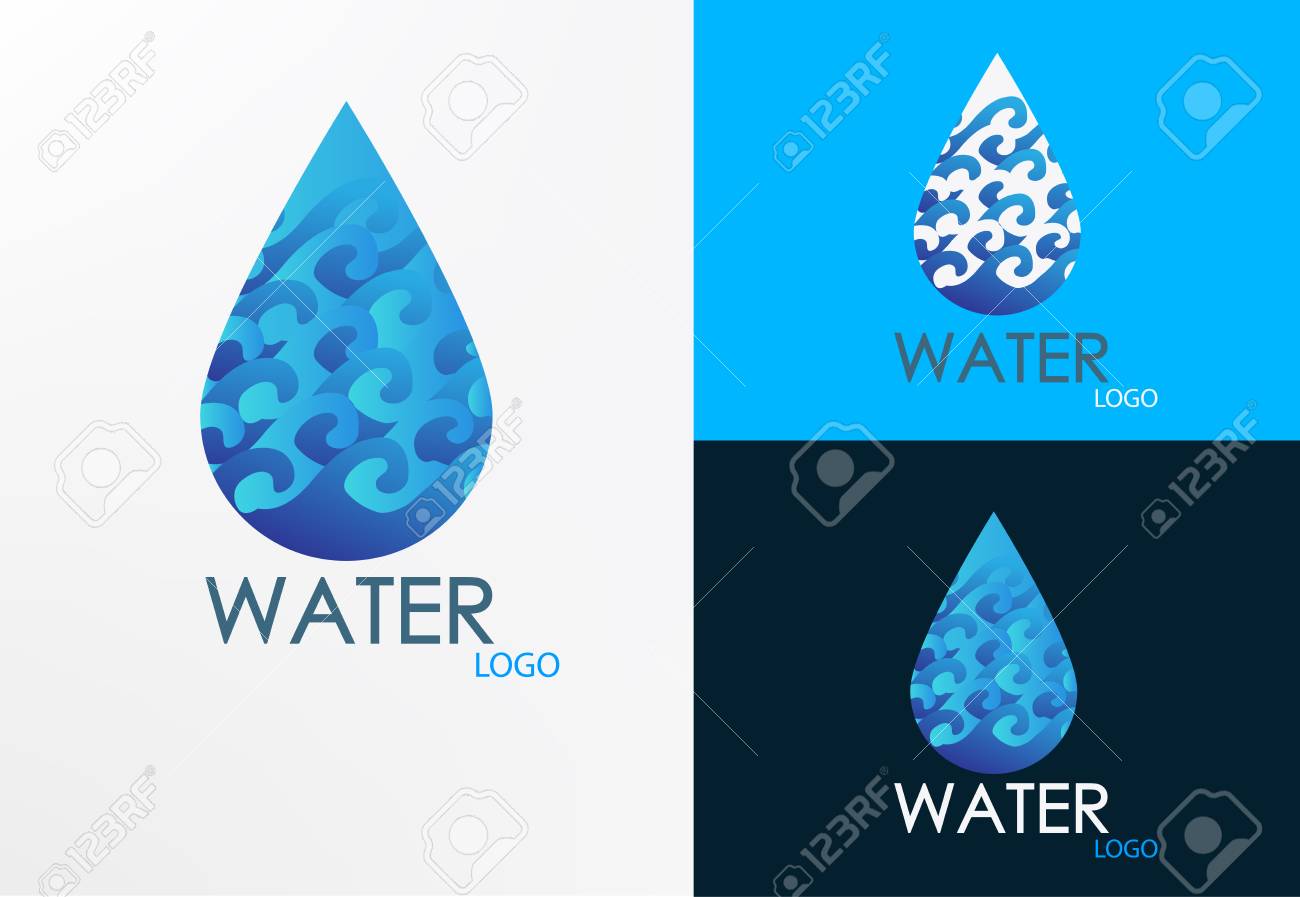 ベクター グラフィック 3 背景の波と水デザインのロゴのイラスト素材 ベクタ Image