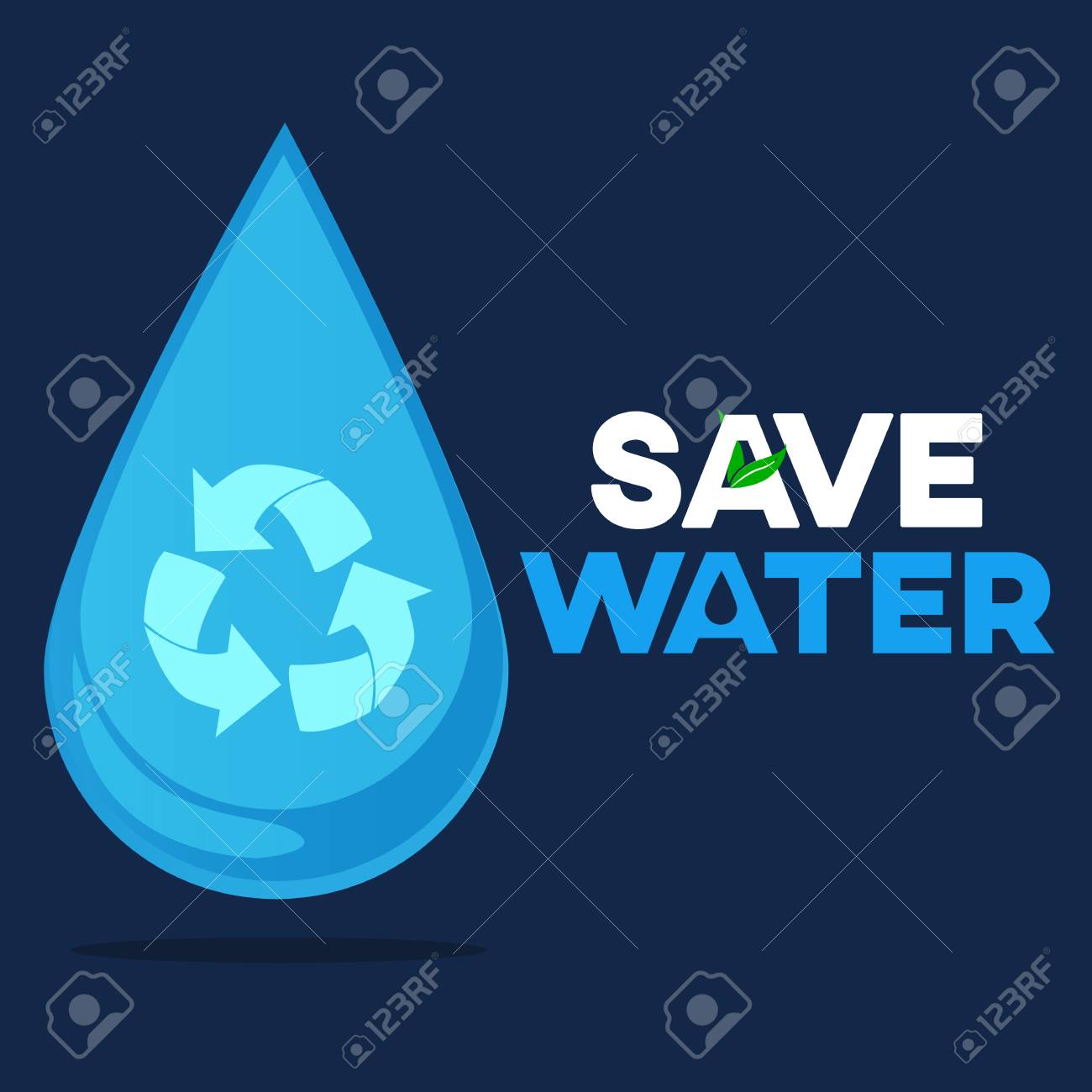 save water graphic design vector or background greeting card