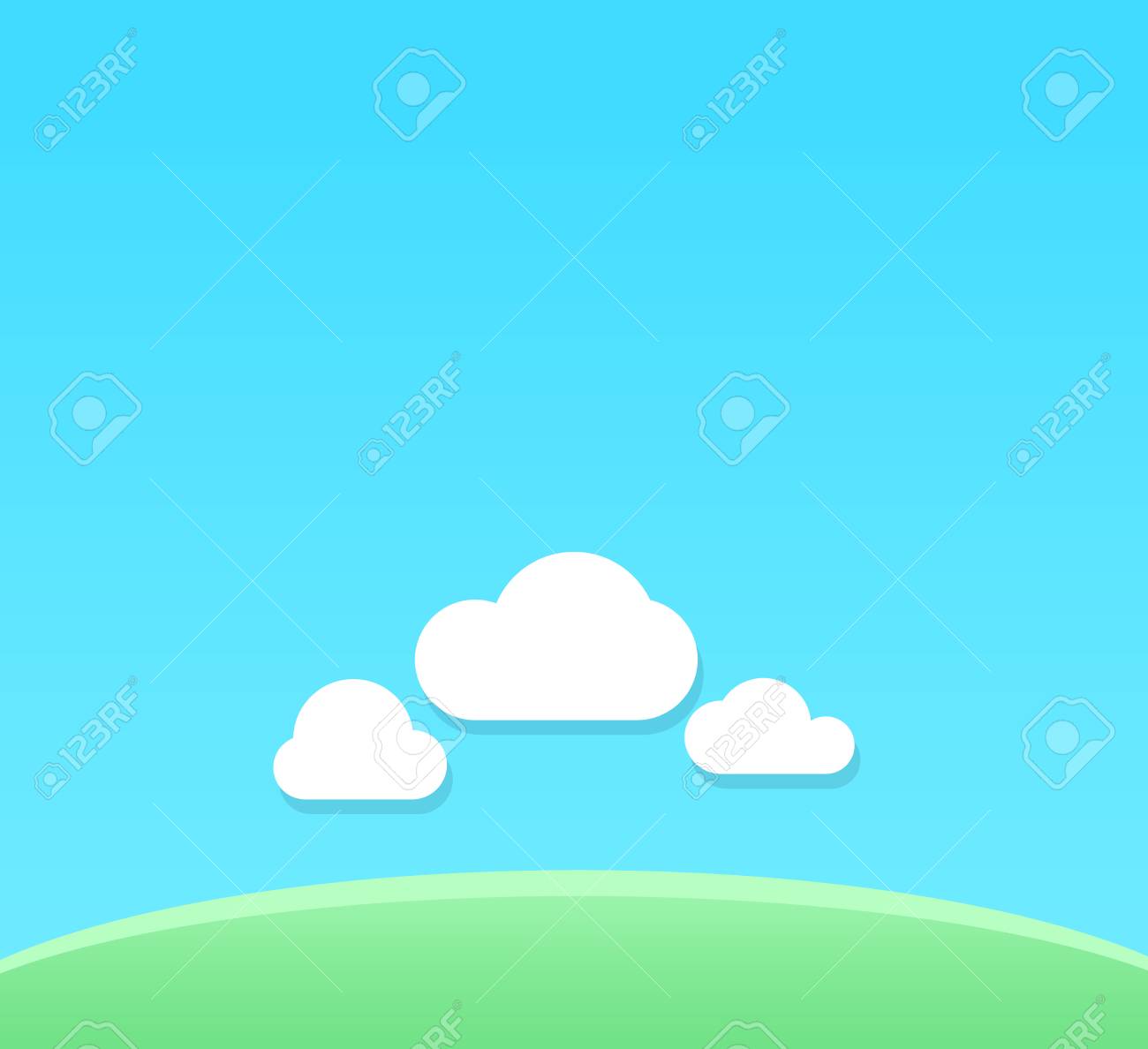 a vector cartoon background of clear day with copy space backdrop