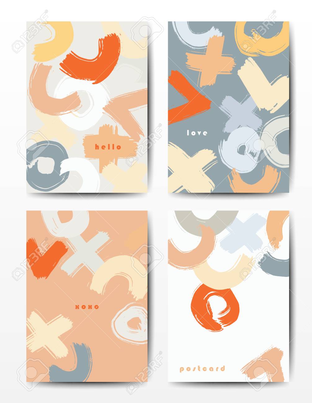 modern grunge brush postcard template royalty free cliparts vectors electronic postcard template