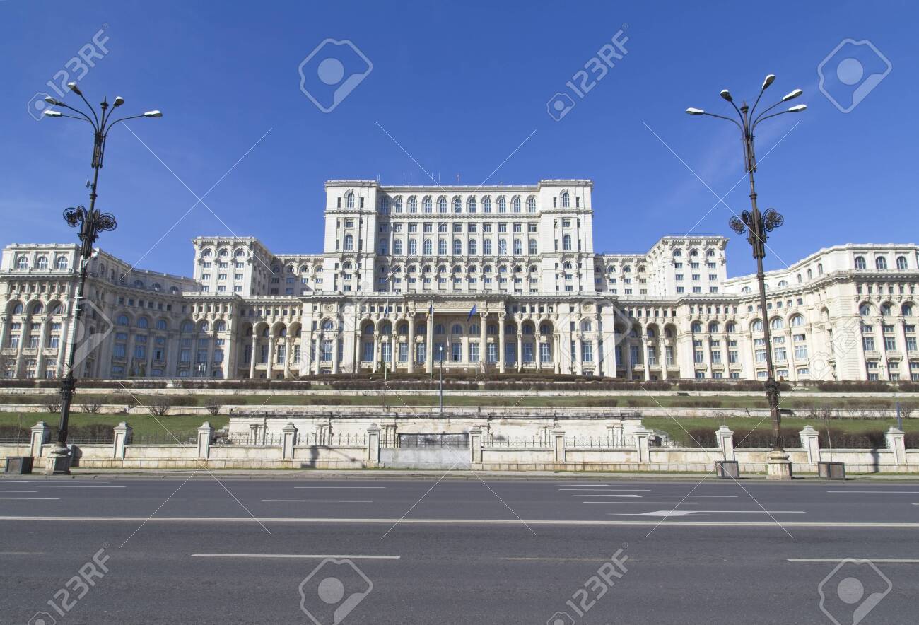 BUCHAREST, ROMANIA - MARCH 7, 2017: Palace of the Parliament which was started under Communist leader, Nicolae Ceausescu and is one of the largest administrative building in the world. - 139769301 BUCHAREST, ROMANIA - MARCH 7, 2017: Palace of the Parliament which was started under Communist leader, Nicolae Ceausescu and is one of the largest administrative building in the world. - 139769301