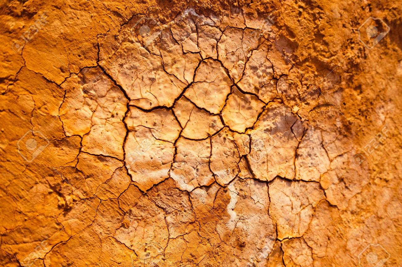 cracked clay ground background of the flaming mountains xinjiang