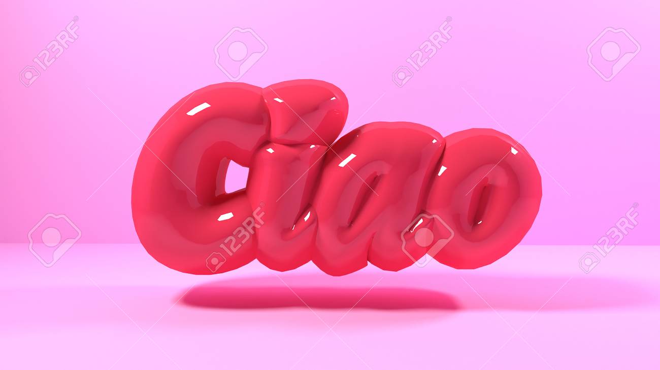 3d Render Green Light Bubble Plastic On Pink Background Letters