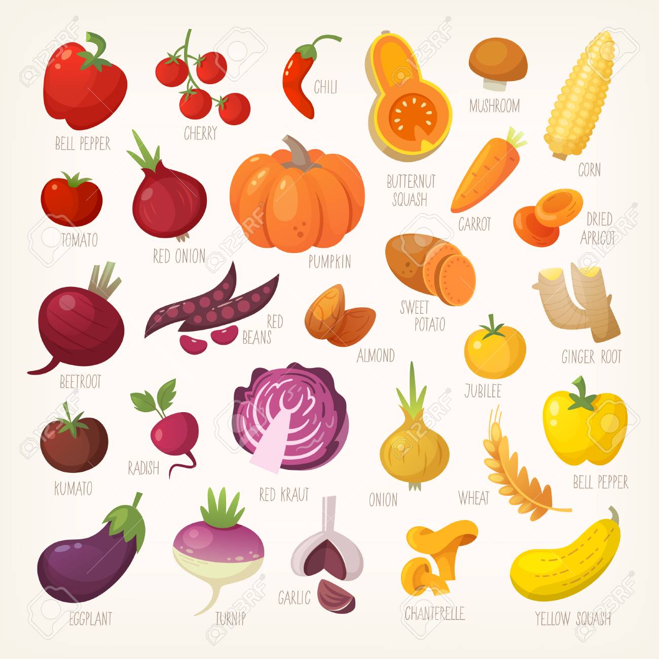 variety of yellow red and purple common farm and exotic fruit gro list
