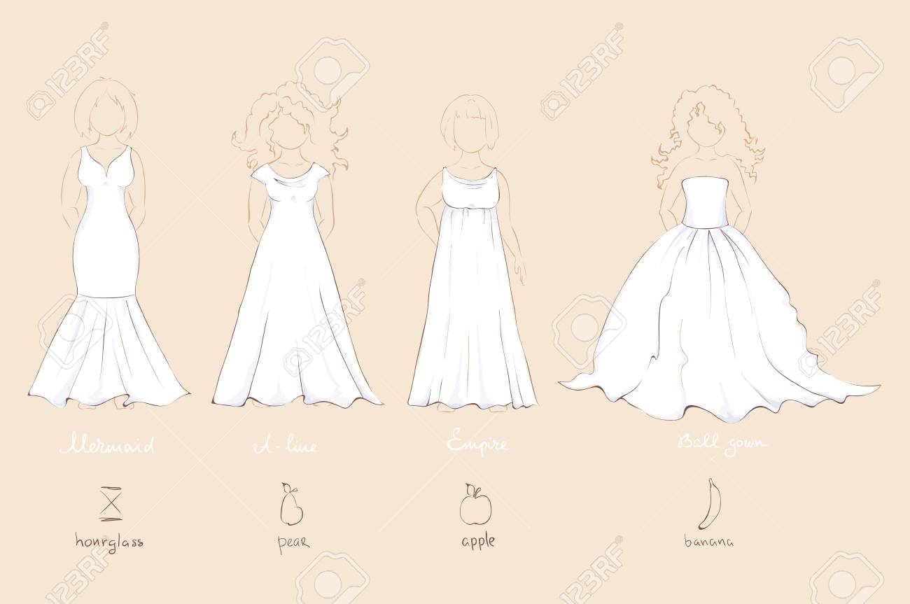 結婚式のドレス 女性タイプ フィギュアのベクトル イラストです のイラスト素材 ベクタ Image