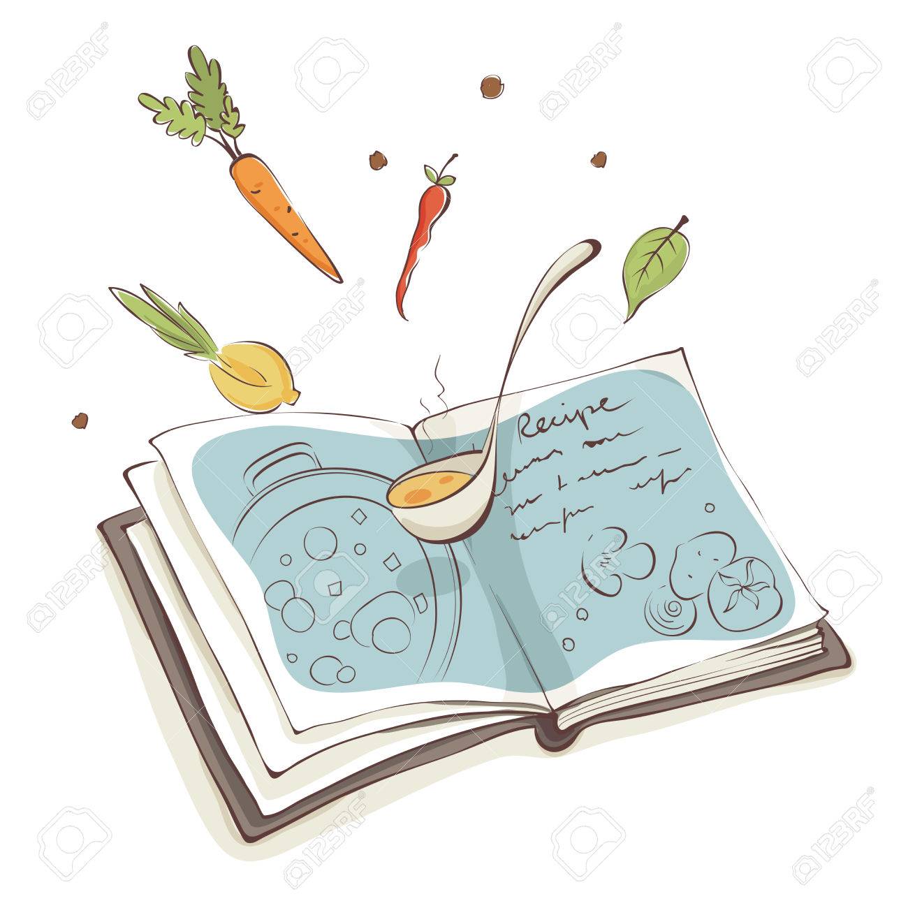 魔法の料理 ベクトル イラスト 野菜スープのレシピのイラスト素材 ベクタ Image