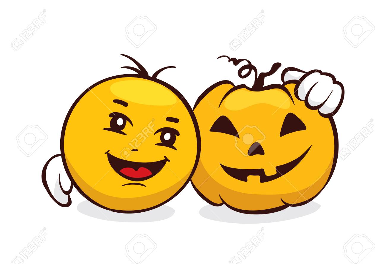 funny emoji set halloween vector illustration smiley face funny emoji