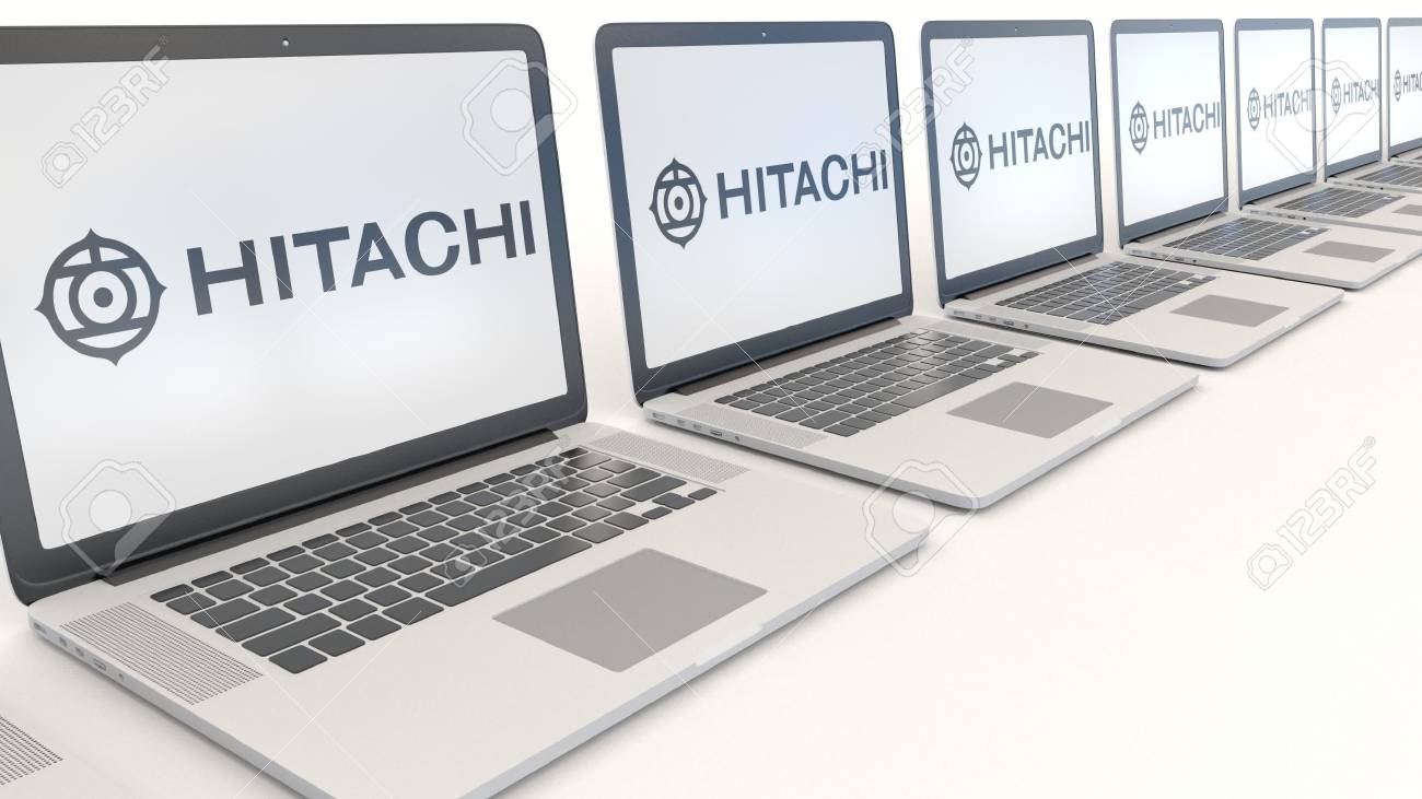 Modern Laptops With Hitachi Logo 