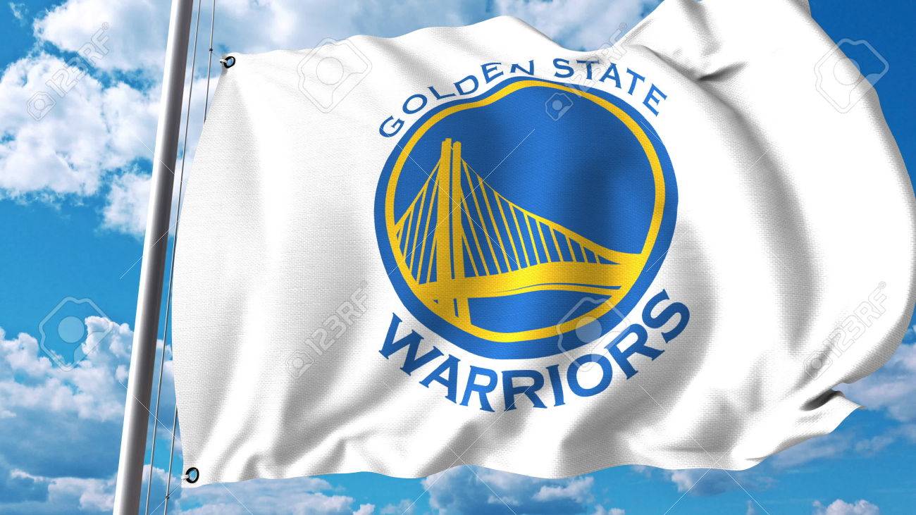 Agitant Le Drapeau Avec Le Logo De L Equipe Professionnelle Golden State Warriors Rendu 3d Editorial Banque D Images Et Photos Libres De Droits Image