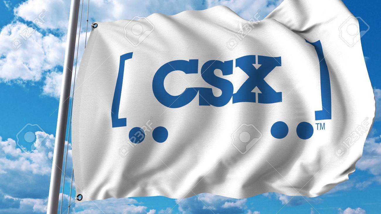 waving flag with csx corporation logo editoial 3d rendering stock csx logo