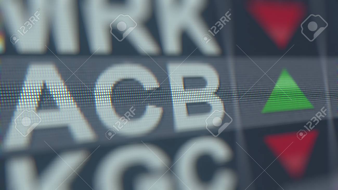 Aurora Cannabis Acb Stock Ticker Conceptual Editorial 3d Rendering Stock Photo Picture And Royalty Free Image Image