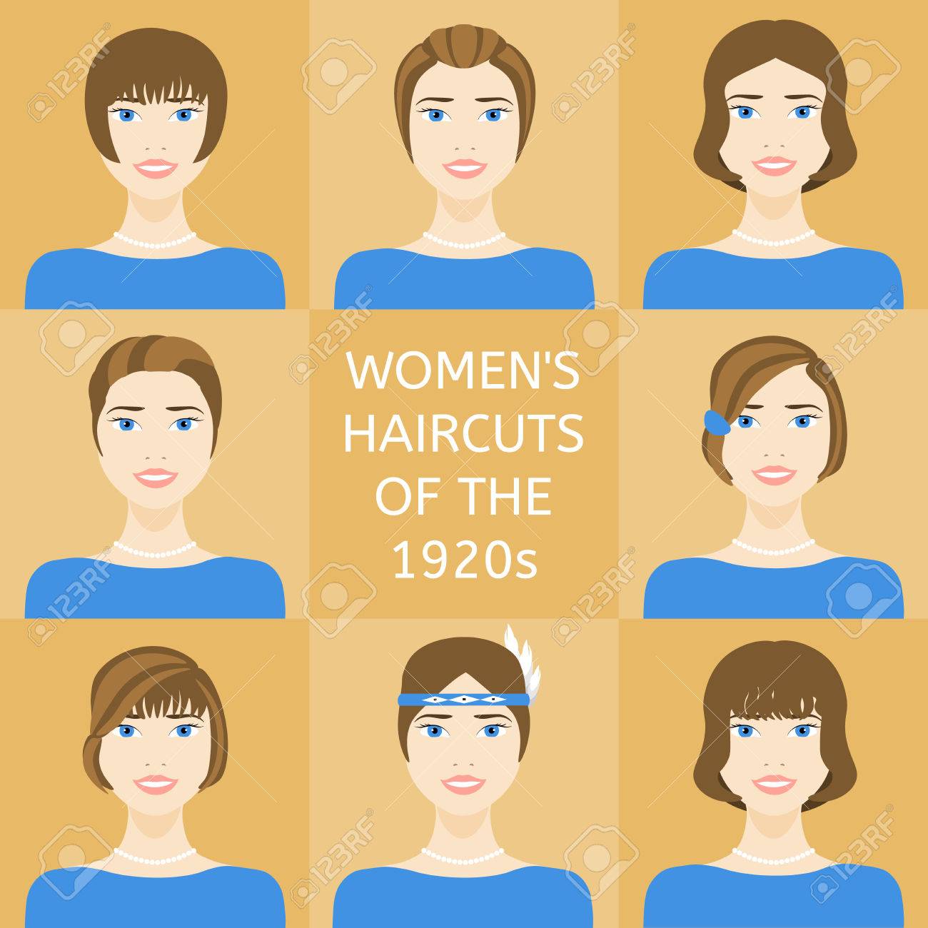 Women S Hairstyles 20 Years Of The Twentieth Century Set Of