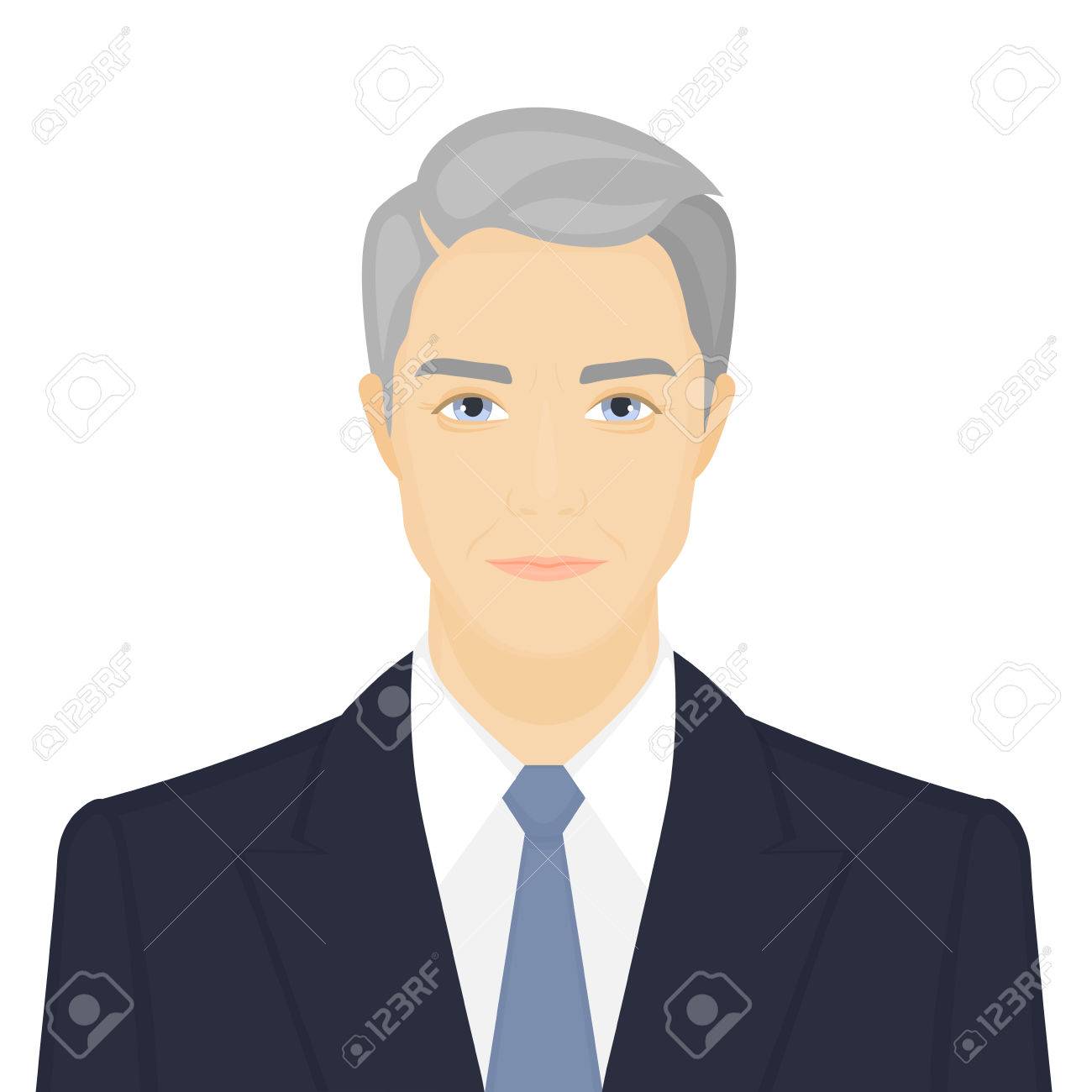Face Of An Elderly Businessman In Suit Portrait Of An Old Man