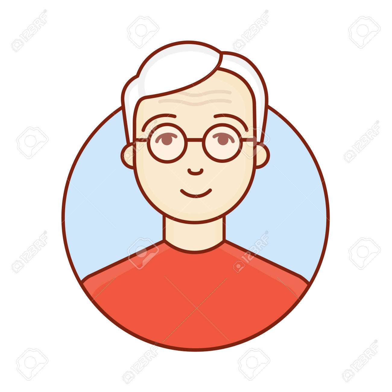 老人アイコンの顔 のイラスト素材 ベクタ Image