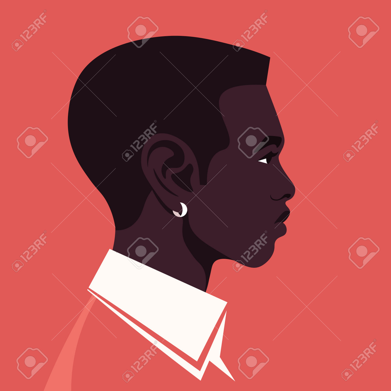 Portrait Of An African Man In Profile. The Guy's Head Is On The Side.  Diversity. Avatar. Vector Flat Illustration Royalty Free SVG, Cliparts,  Vectors, and Stock Illustration. Image 162208306., image size:1300x1300