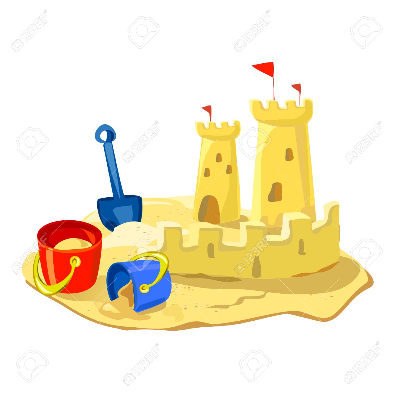 Sand Castle, Beach Toys Isolated. Royalty Free SVG, Cliparts, Vectors, And  Stock Illustration. Image 26546227.
